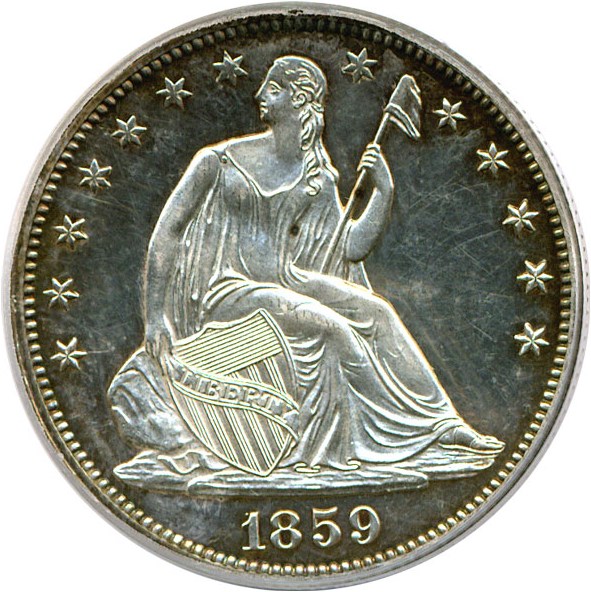 image for: 1859 50c  PCGS Proof 62 Cameo