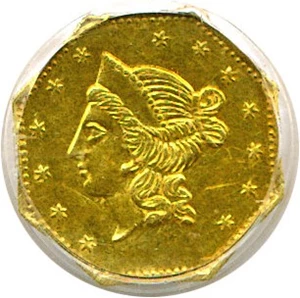 image for: Cal Gold: 1853 $1 PCGS MS61 (BG-530)