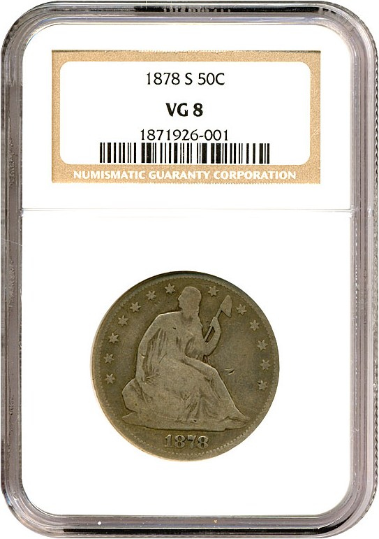 image for: 1878-S 50c  NGC VG-8