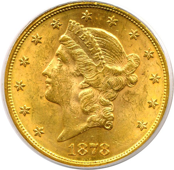 image for: 1878 $20  PCGS MS61