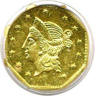 image for: Cal Gold: 1853 $1 PCGS AU53 OGH (BG-531)