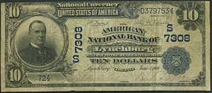 image for: 1902 $10 ANB of Lynchburg, VA PCGS VF20 PPQ (Fr.616, Ch #7308, Dateback)