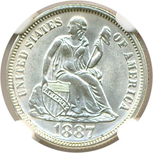image for: 1887 10c NGC MS64