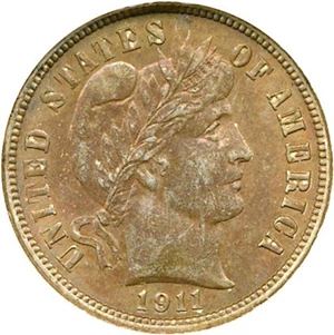 image for: 1911-S 10c DGS MS62 (Questionable Toning, Scratched)