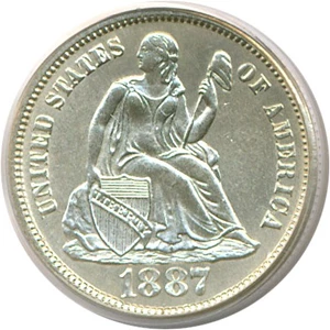 image for: 1887-S 10c PCGS MS63