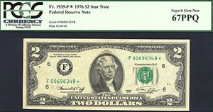image for: 1976 * Star * $2 PCGS Gem CU67 PPQ (Fr.1935F)
