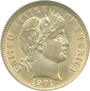 image for: 1901-O 10c PCGS MS66 Ex: Law