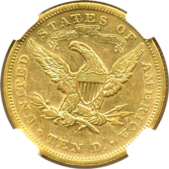 image for: 1871-S $10  NGC AU53