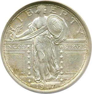 image for: 1917 25c Ty.1 NCS AU Details (Improperly Cleaned)