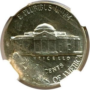 image for: Mint Error: 1960 5c NGC MS63 - Defective Planchet