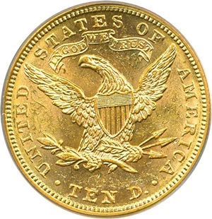 image for: 1889 $10 PCGS MS61 OGH