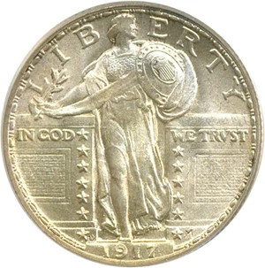 image for: 1917-D 25c Ty.2 PCGS MS65