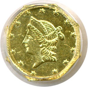 image for: Cal Gold: 1854 50c PCGS MS62 OGH (BG-308)