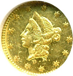 image for: Cal Gold: 1853/2 50c NGC MS62 PL (BG-409)