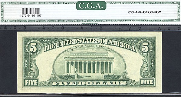 image for: 1969C $5 Dark Green Seal PCGS Choice CU64  [K04012209] (Fr.1972K *Star*) 