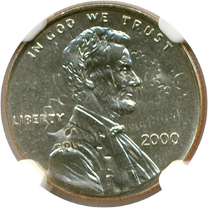 image for: Mint Error: 2000 1c NGC MS68 - Struck on 2000-P 10c