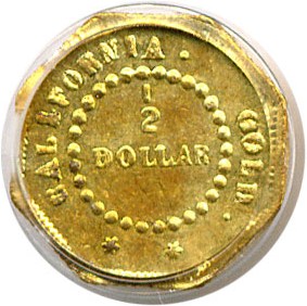 image for: Cal Gold: 1854 50c PCGS MS63 OGH (BG-305)