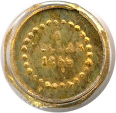 image for: Cal Gold: 1856 25c PCGS MS63 OGH (BG-107)