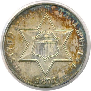 image for: 1871 3cS PCGS Proof 63