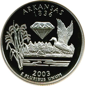 image for: 2003-S 25c Arkansas NGC Proof 70 UCameo