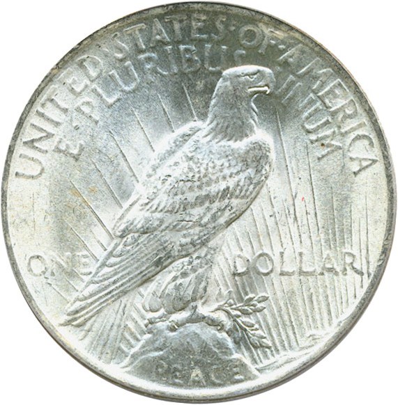 image for: Top 50 VAM: 1922 $1 PCGS MS62 (VAM 6  Doubled Leaves)