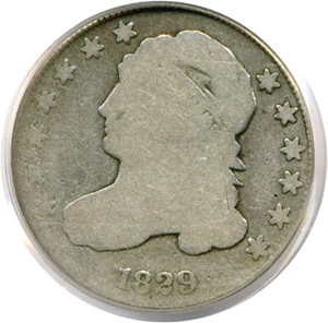 image for: 1829 10c Curl Base 2 PCGS/CAC Good-4