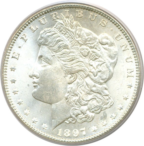 image for: Hot 50 VAM: 1897 $1 PCGS MS65 (VAM 8  Doubled Stars)