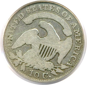 image for: 1829 10c Curl Base 2 PCGS/CAC Good-4