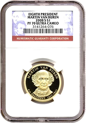 image for: 2008-S $1 Martin Van Buren NGC Proof 70 UCameo