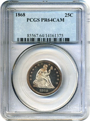image for: 1868 25c PCGS Proof 64 Cameo