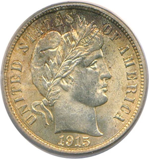 image for: 1915 10c PCGS MS64