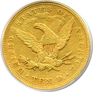 image for: 1867-S $10 PCGS VF35