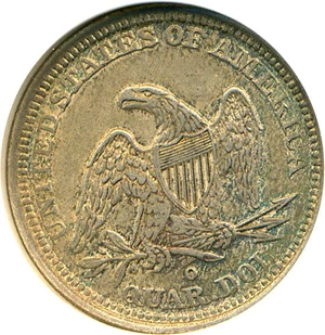 image for: 1840-O 25c Drapery DGS XF45