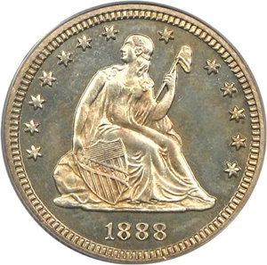 image for: 1888 25c PCGS Proof 64