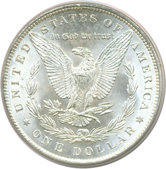 image for: Hot 50 VAM: 1889 $1 PCGS MS65 (VAM 16  Doubled Ear)