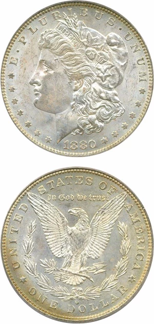 image for: Top 100 VAM: 1880-O $1 PCGS MS64 (VAM 43 Doubled Ear)