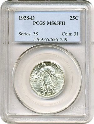 image for: 1928-D 25c PCGS MS65 FH