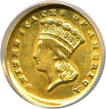 image for: 1861-D G$1  NCS XF Details (Mount Removed, Improperly Cleaned)