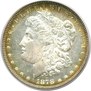 image for: 1878 7TF $1 R78 PCGS MS64 PL (VAM 82 Doubled Stars)