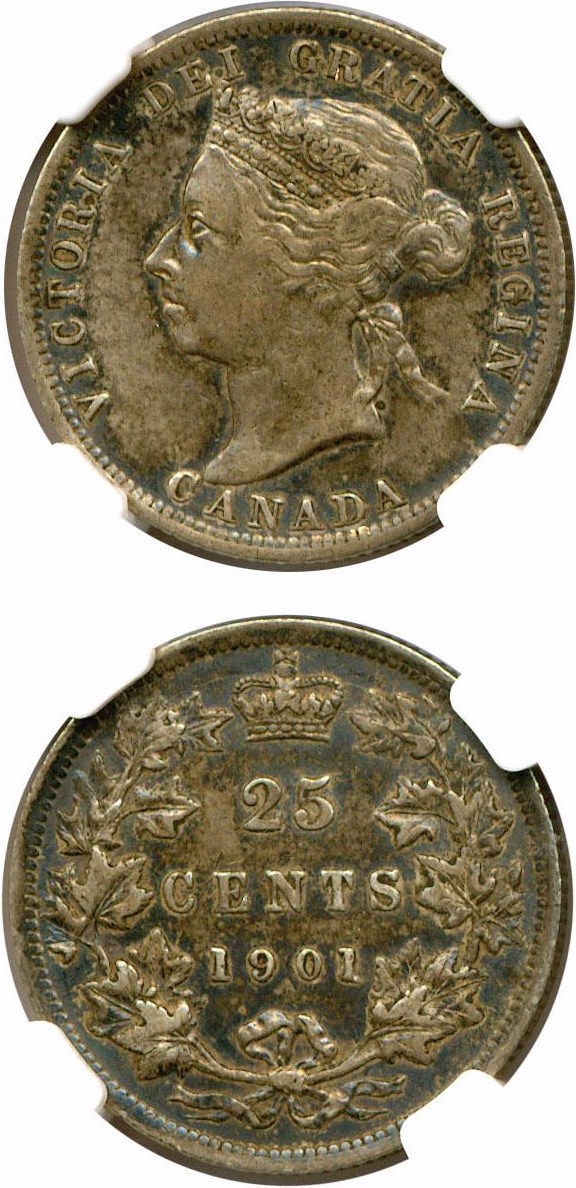image for: Canada: 1901 25C  NGC XF45