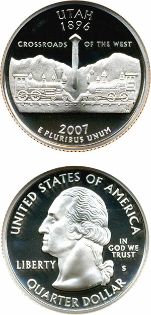 image for: 2007-S 25c Utah NGC Proof 70 UCameo