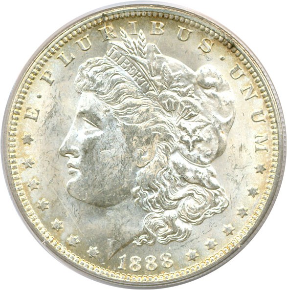 image for: Top 100 VAM: 1888-O $1 PCGS MS62 (VAM 1A  Clashed E)