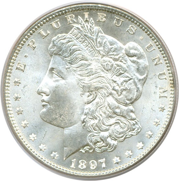 image for: Hot 50 VAM: 1897 $1 PCGS MS66 (VAM 8  Doubled Stars)