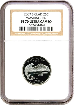 image for: 2007-S 25c Washington NGC Proof 70 UCameo