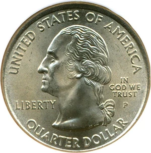 image for: Mint Error: 2000-P 25c Massachusetts NGC MS66 - Partial Collar