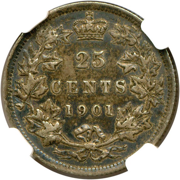 image for: Canada: 1901 25C  NGC XF45