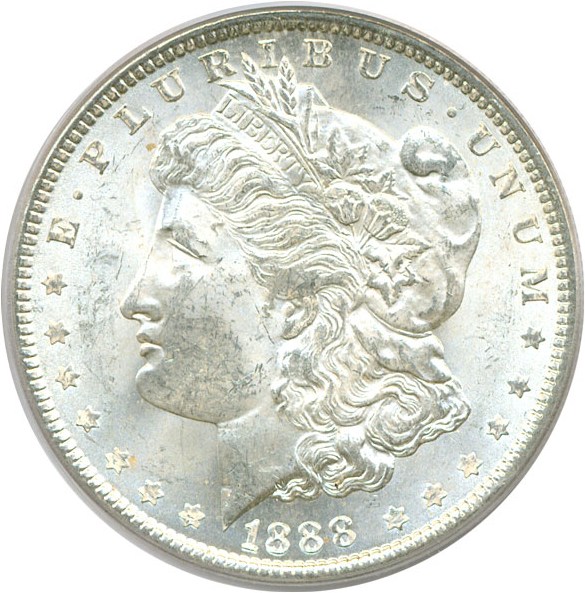 image for: Hot 50 VAM: 1888 $1 PCGS MS62 (VAM 7  Doubled Reverse)