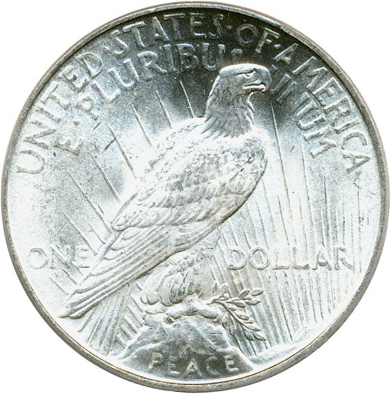 image for: Top 50 VAM: 1922 $1 PCGS MS63 (VAM 1A  Line in Tiara)