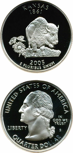 image for: 2005-S 25c Kansas NGC Proof 70 UCameo