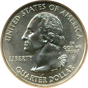 image for: Mint Error: 2005-D 25c West Virginia NGC MS66 - Reverse Die Break @ 4:00
